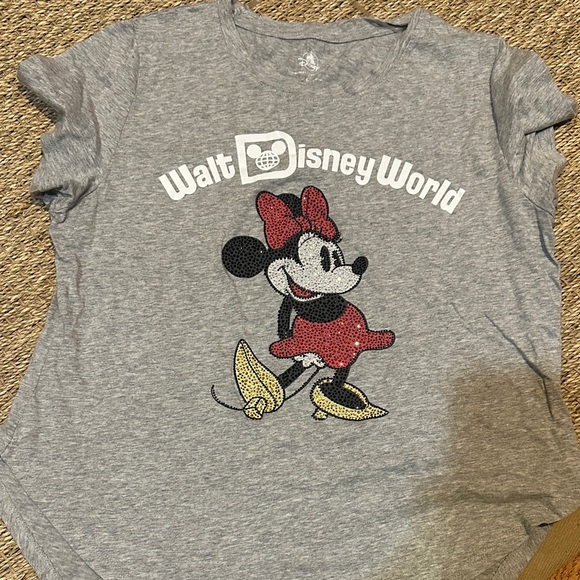 Disney Gray Tee with Minnie Mouse and Red Bow - Picture 2 of 4